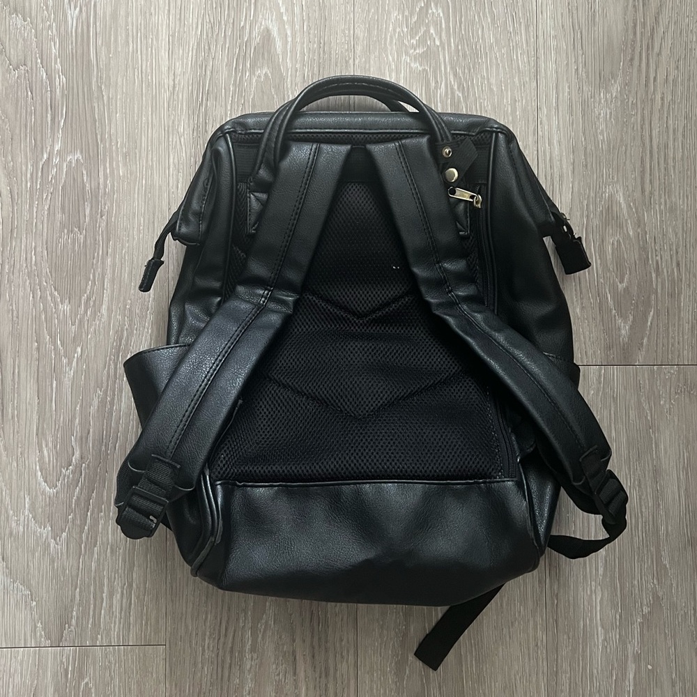 Black Leather Backpack By Anello - image 6